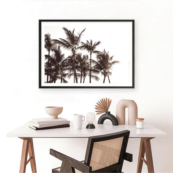 Black and White Palms Print