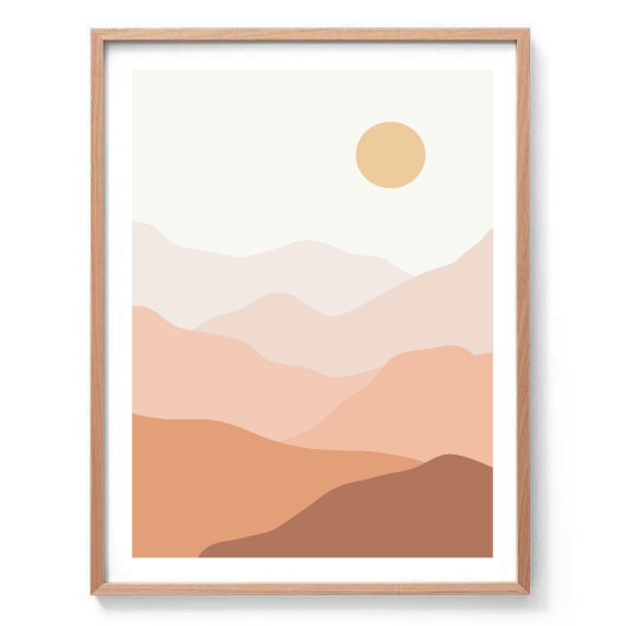 Boho Mountain Illustration Print