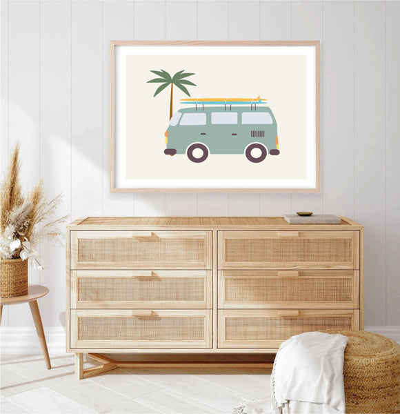 Combi Van Surfer Print