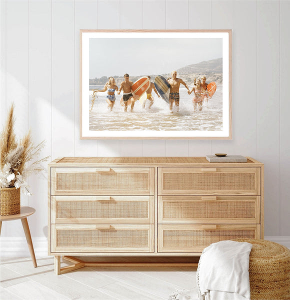 Frolicking Beach Surfers Photography Print