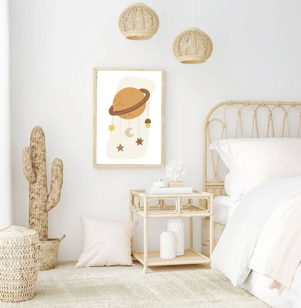 Moon and Stars Nursery Print
