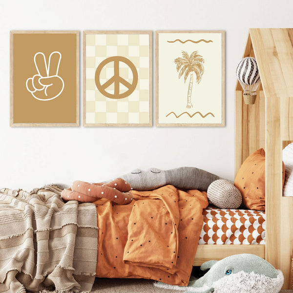 Checkerboard Peace Symbol Print