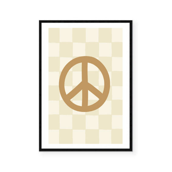 Checkerboard Peace Symbol Print