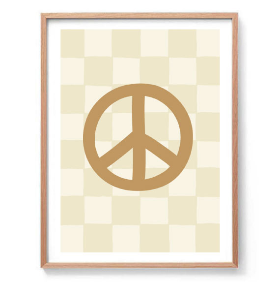 Checkerboard Peace Symbol Print