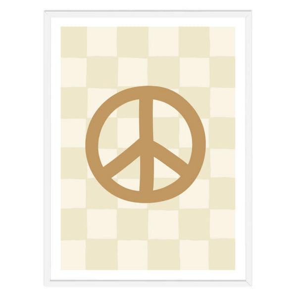 Checkerboard Peace Symbol Print