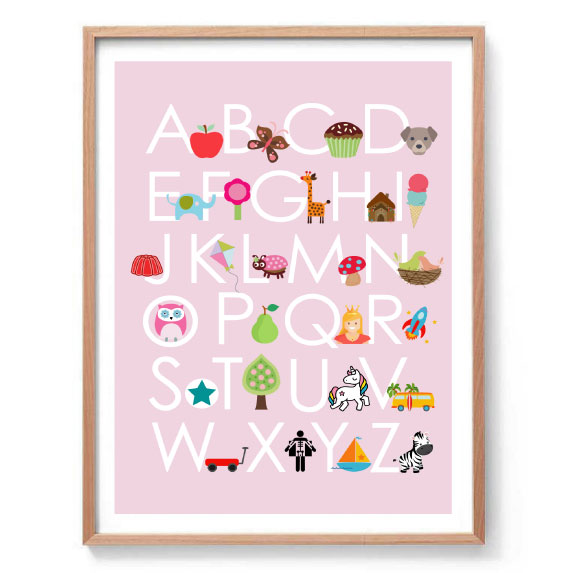 Girls Alphabet Art Print
