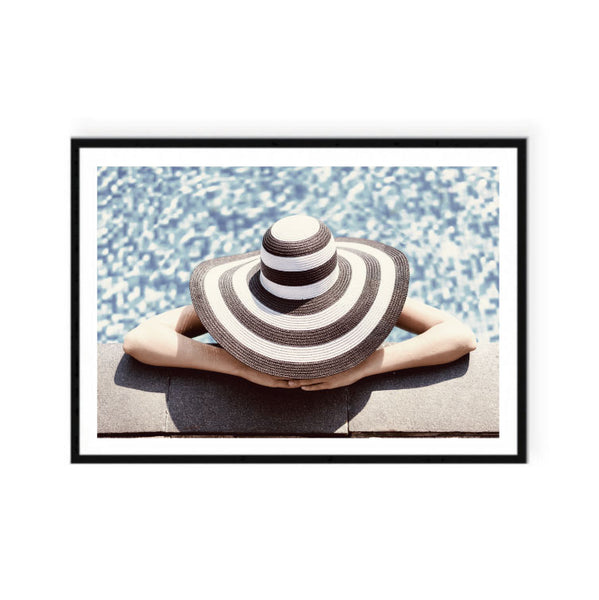 Poolside Woman with Hat