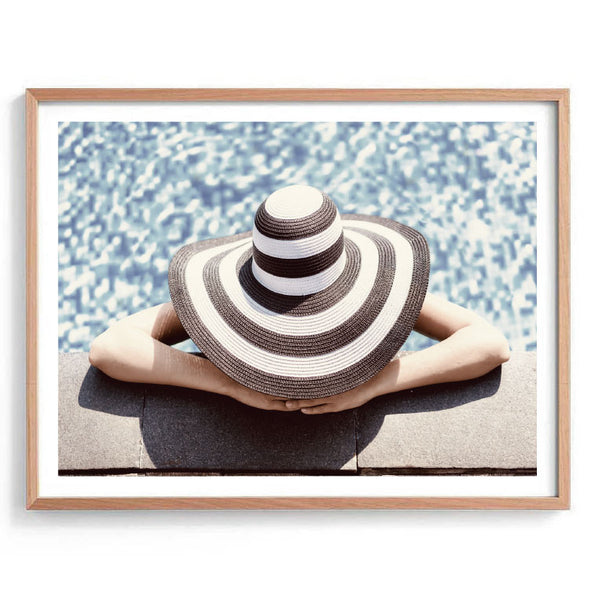 Poolside Woman with Hat