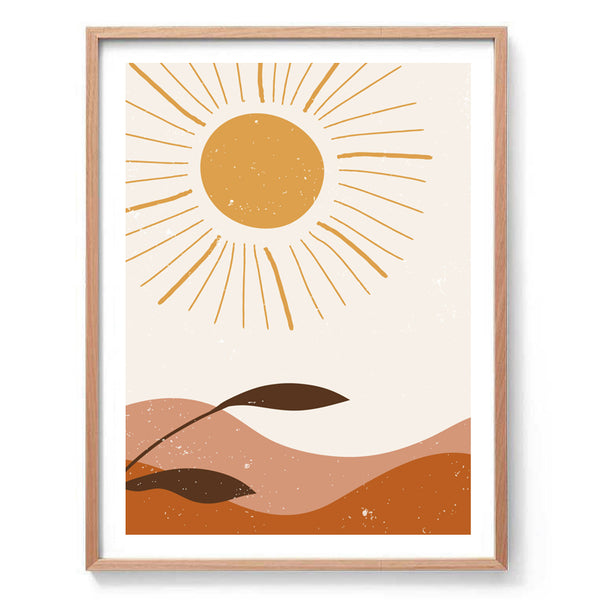 Sun and Mountain Illustration Print