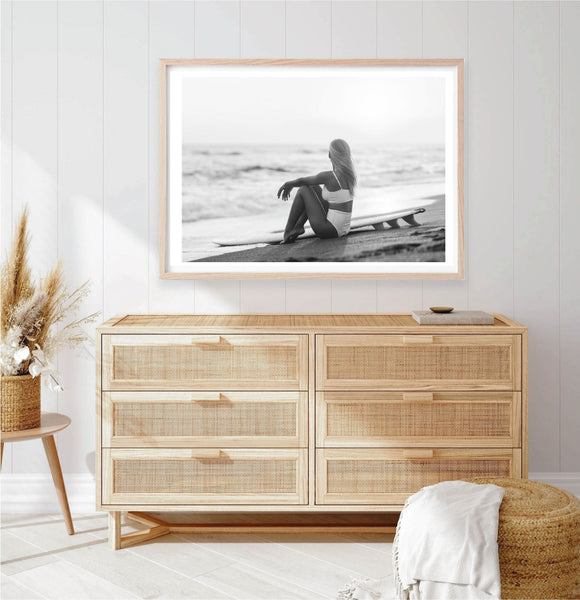 Surfer Girl Landscape Print