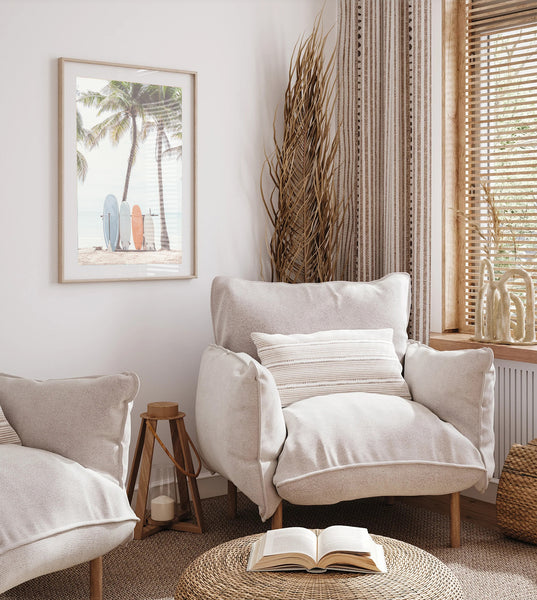 Waiting for the Surf Print - Blue Board