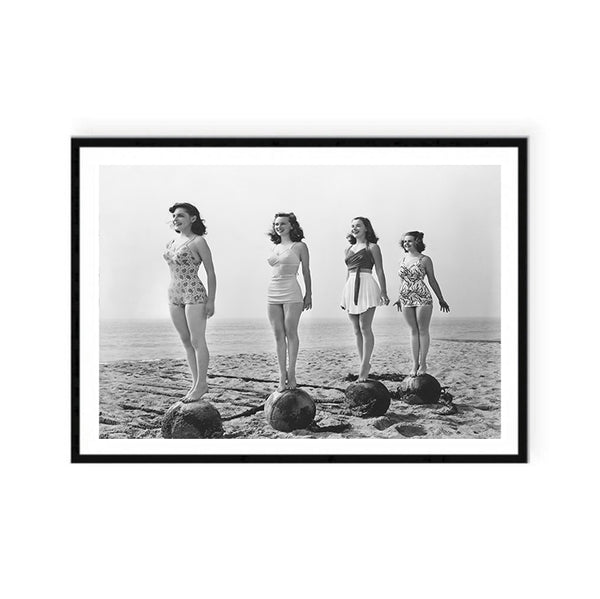 Beach Ladies-Art for Interiors-Online Framed-Australian Made Wall Art-Milk n Honey Designs