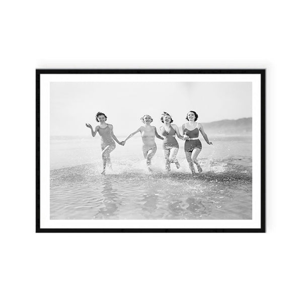 Vintage Women on the Beach-Art for Interiors-Online Framed-Australian Made Wall Art-Milk n Honey Designs