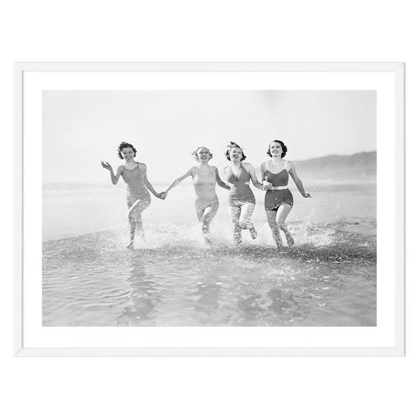 Vintage Women on the Beach-Art for Interiors-Online Framed-Australian Made Wall Art-Milk n Honey Designs