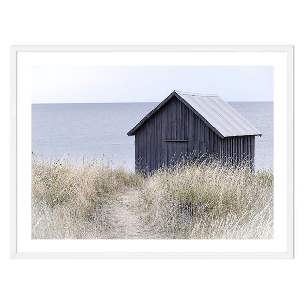 Blue Beach Hut-Art for Interiors-Online Framed-Australian Made Wall Art-Milk n Honey Designs