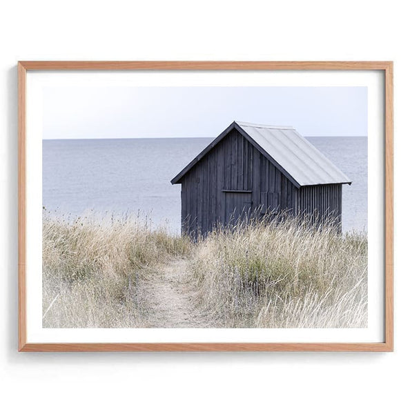 Blue Beach Hut-Art for Interiors-Online Framed-Australian Made Wall Art-Milk n Honey Designs