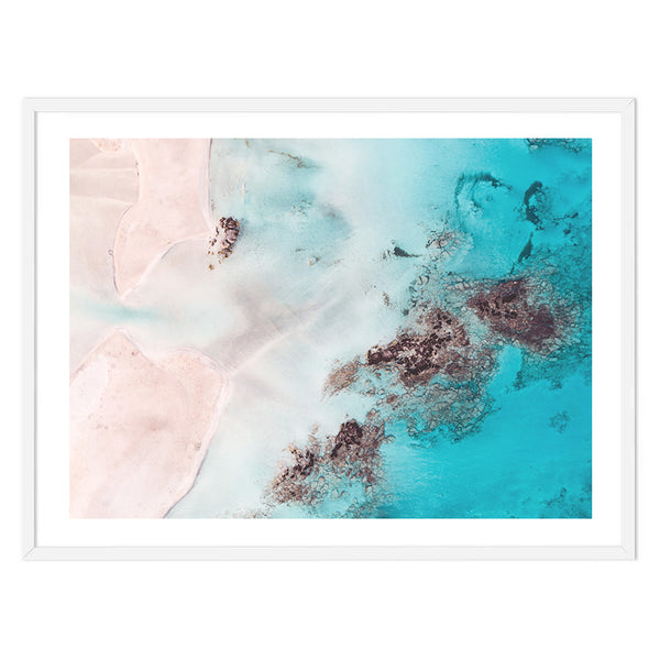 Pastel Seas Aerial Photography Print-Art for Interiors-Online Framed-Australian Made Wall Art-Milk n Honey Designs