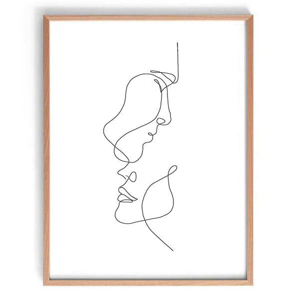 Lovers Line Drawing Print-Art for Interiors-Online Framed-Australian Made Wall Art-Milk n Honey Designs