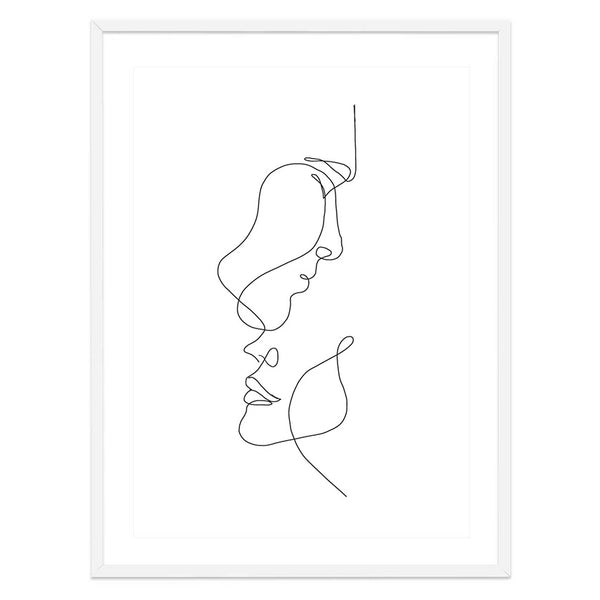 Lovers Line Drawing Print-Art for Interiors-Online Framed-Australian Made Wall Art-Milk n Honey Designs
