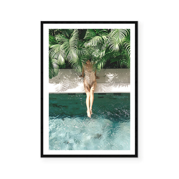 Poolside Swimmer Print-Art for Interiors-Online Framed-Australian Made Wall Art-Milk n Honey Designs