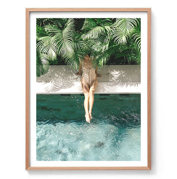 Poolside Swimmer Print-Art for Interiors-Online Framed-Australian Made Wall Art-Milk n Honey Designs