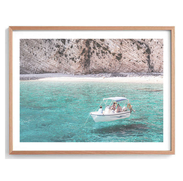 Greek Island Boat Print-Art for Interiors-Online Framed-Australian Made Wall Art-Milk n Honey Designs