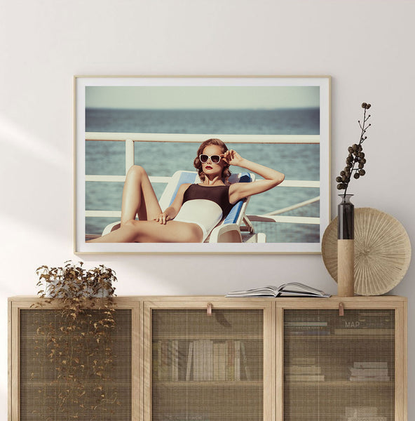 Vintage Swimmer Print-Art for Interiors-Online Framed-Australian Made Wall Art-Milk n Honey Designs