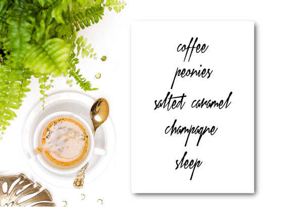 My Favourite Things - Custom Prnt-Typography Prints-Online Framed-Australian Made Wall Art-Milk n Honey Designs