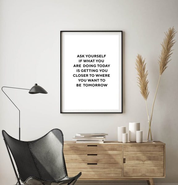 Ask Yourself Print-Art for Interiors-Online Framed-Australian Made Wall Art-Milk n Honey Designs