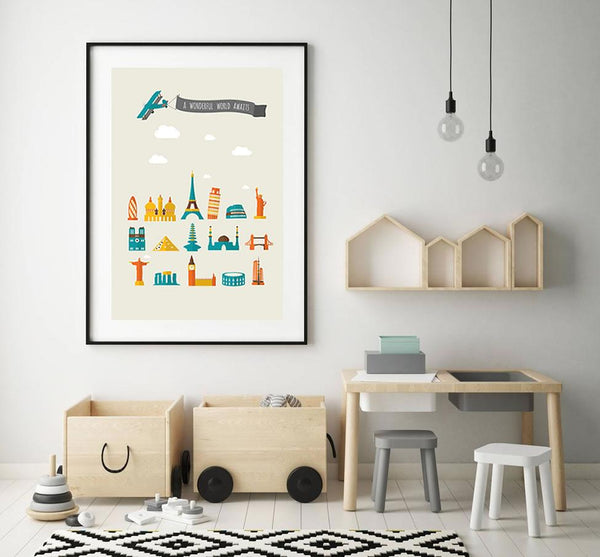 Wonderful World Print-Art for Interiors-Online Framed-Australian Made Wall Art-Milk n Honey Designs