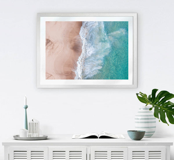 Sand to Surf Aerial Photography Print-Art for Interiors-Online Framed-Australian Made Wall Art-Milk n Honey Designs