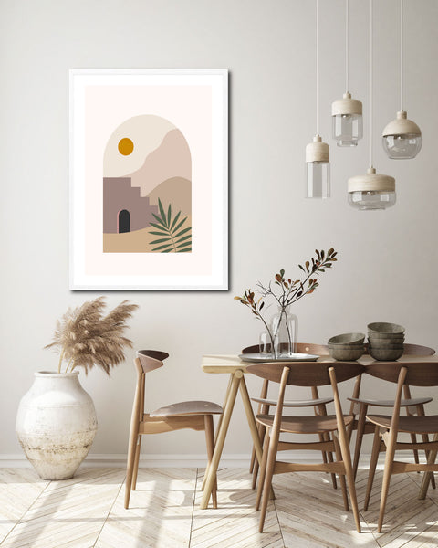 Ancient Lands Illustration Print-Art for Interiors-Online Framed-Australian Made Wall Art-Milk n Honey Designs