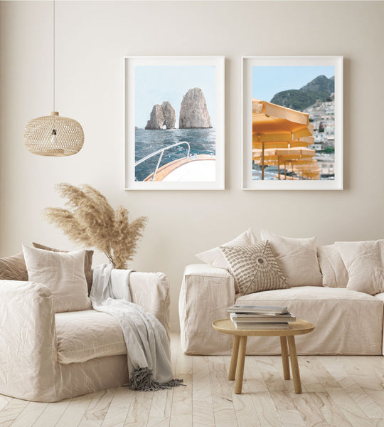 Positano Umbrellas Print