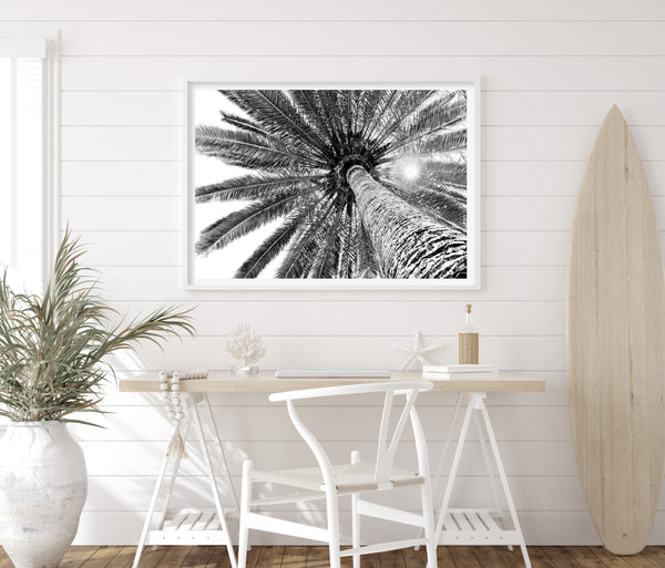 Beneath the Palms - Monochrome Print-Art for Interiors-Online Framed-Australian Made Wall Art-Milk n Honey Designs