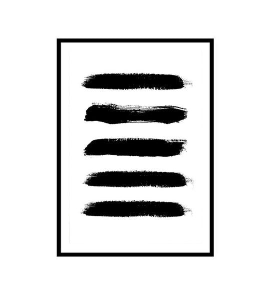 Black Paint Swash Abstract Print-Art for Interiors-Online Framed-Australian Made Wall Art-Milk n Honey Designs