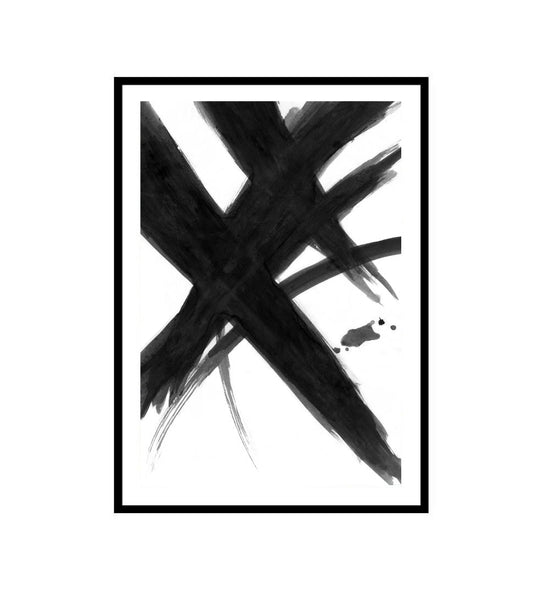 Black Abstract Brush Art Print-Art for Interiors-Online Framed-Australian Made Wall Art-Milk n Honey Designs