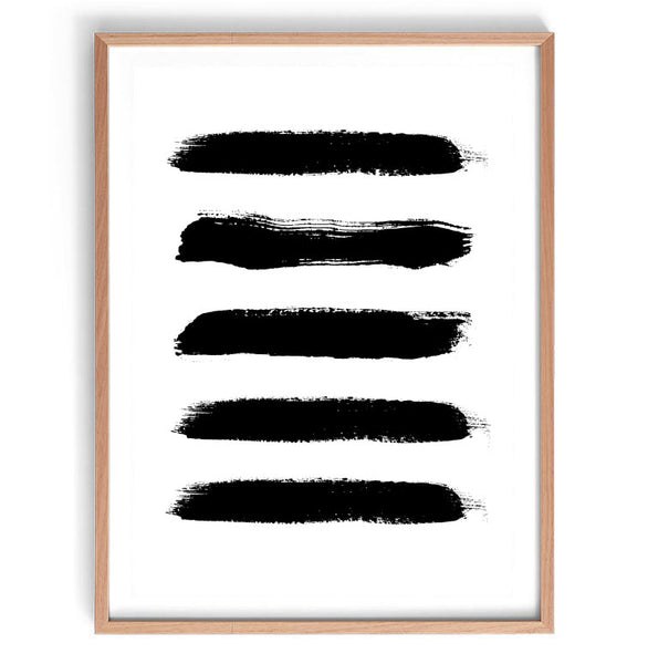 Black Paint Swash Abstract Print-Art for Interiors-Online Framed-Australian Made Wall Art-Milk n Honey Designs