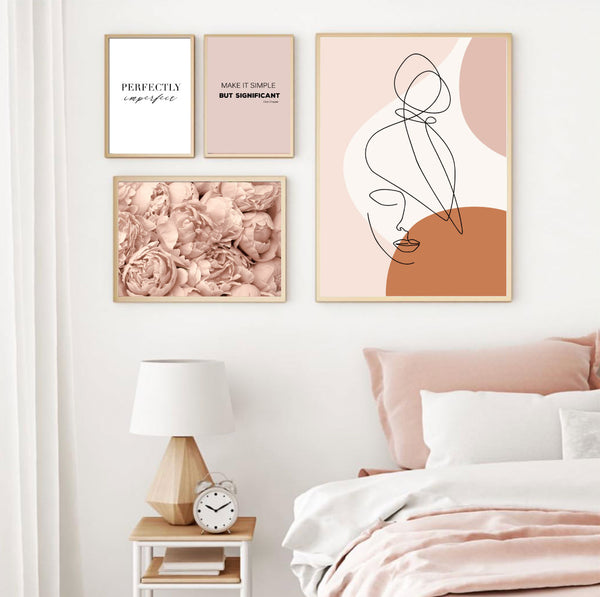 Abstract Top Knot Line Drawing Print-Art for Interiors-Online Framed-Australian Made Wall Art-Milk n Honey Designs