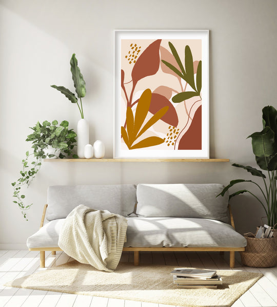 Boho Plants Original Illustration Print-Art for Interiors-Online Framed-Australian Made Wall Art-Milk n Honey Designs
