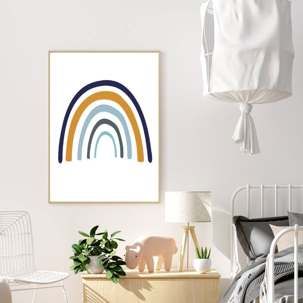 Over the Rainbow Print-CUSTOM - Nursery Prints,Prints for - BOYS-Online Framed-Australian Made Wall Art-Milk n Honey Designs