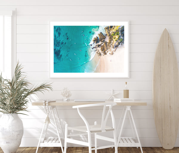Byron Aerial View Photography Print-Art for Interiors-Online Framed-Australian Made Wall Art-Milk n Honey Designs