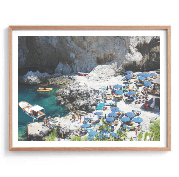 Capri Beach Umbrellas Print