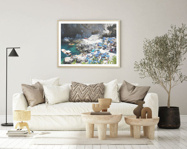 Capri Beach Umbrellas Print