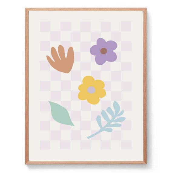 Checkerboard Garden Original Illustration Print