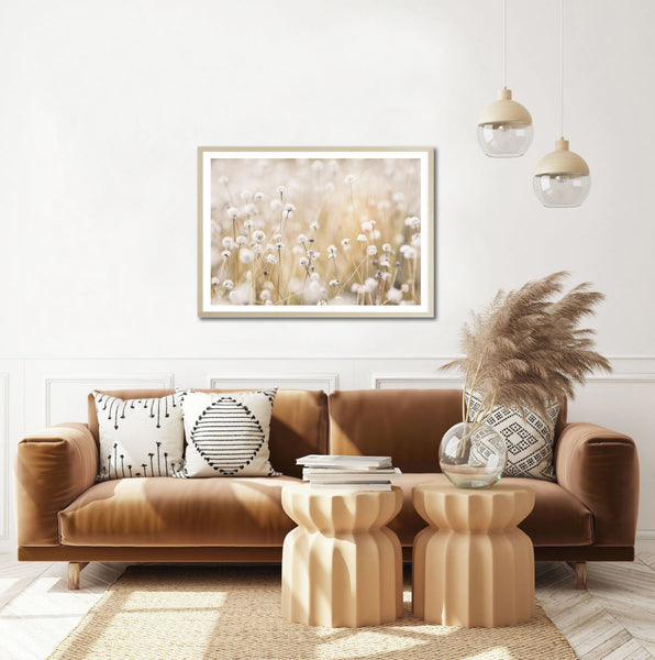 Dandelion Fields Print-Art for Interiors-Online Framed-Australian Made Wall Art-Milk n Honey Designs