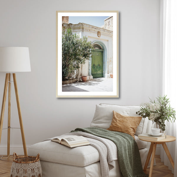 Green Italian Doorway Print