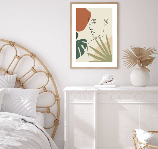 Le Femme Leaf Figure Print-Art for Interiors-Online Framed-Australian Made Wall Art-Milk n Honey Designs