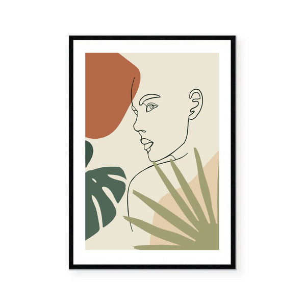 Le Femme Leaf Figure Print-Art for Interiors-Online Framed-Australian Made Wall Art-Milk n Honey Designs