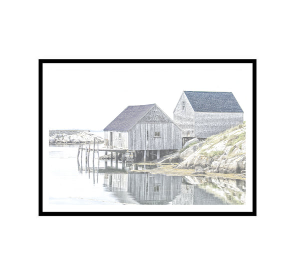 Fishing Houses Print-Art for Interiors-Online Framed-Australian Made Wall Art-Milk n Honey Designs