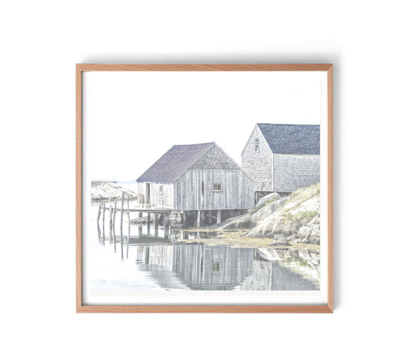 Fishing Houses Print-Art for Interiors-Online Framed-Australian Made Wall Art-Milk n Honey Designs